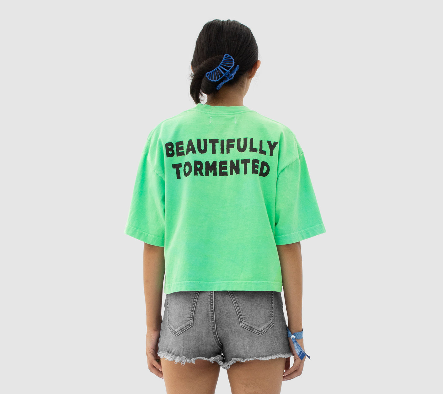 Women's Nightmares Cropped Tee in Acid