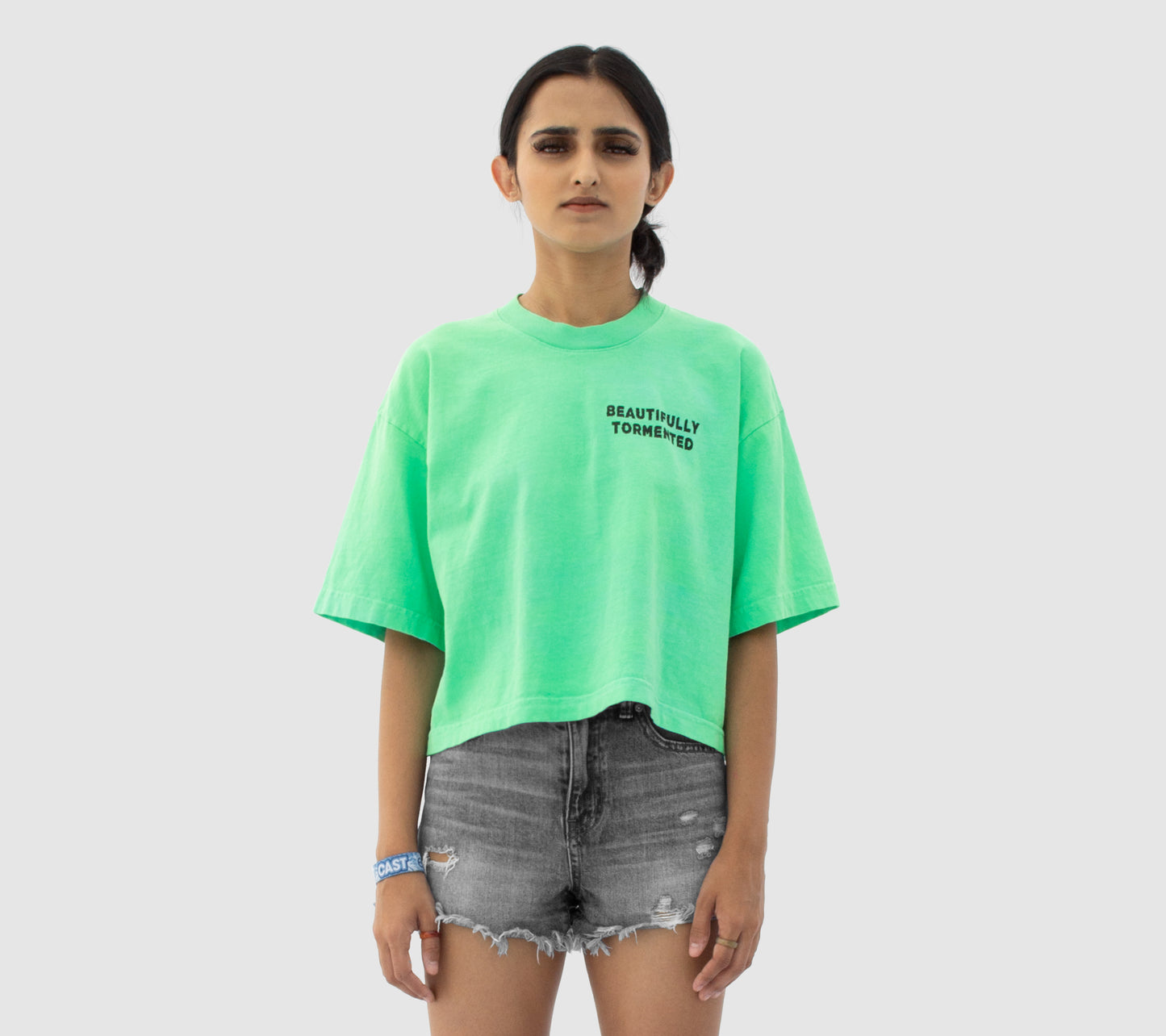 Women's Nightmares Cropped Tee in Acid