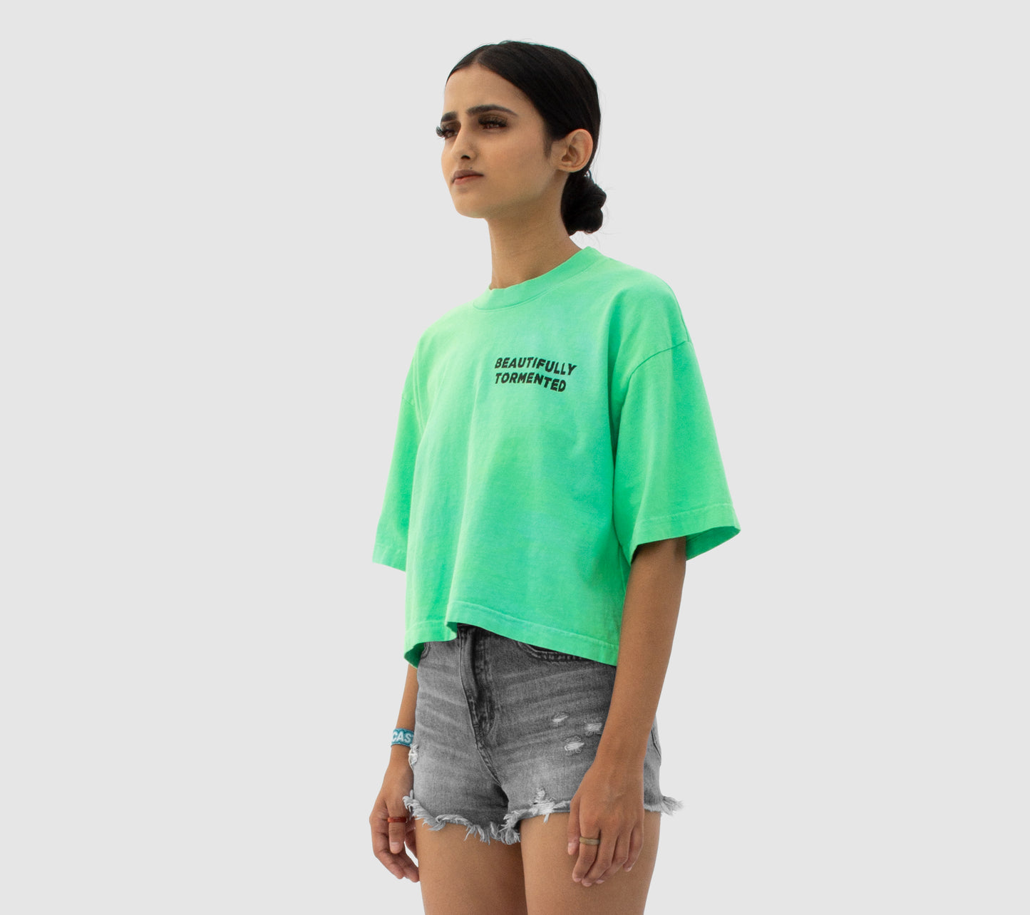 Women's Nightmares Cropped Tee in Acid